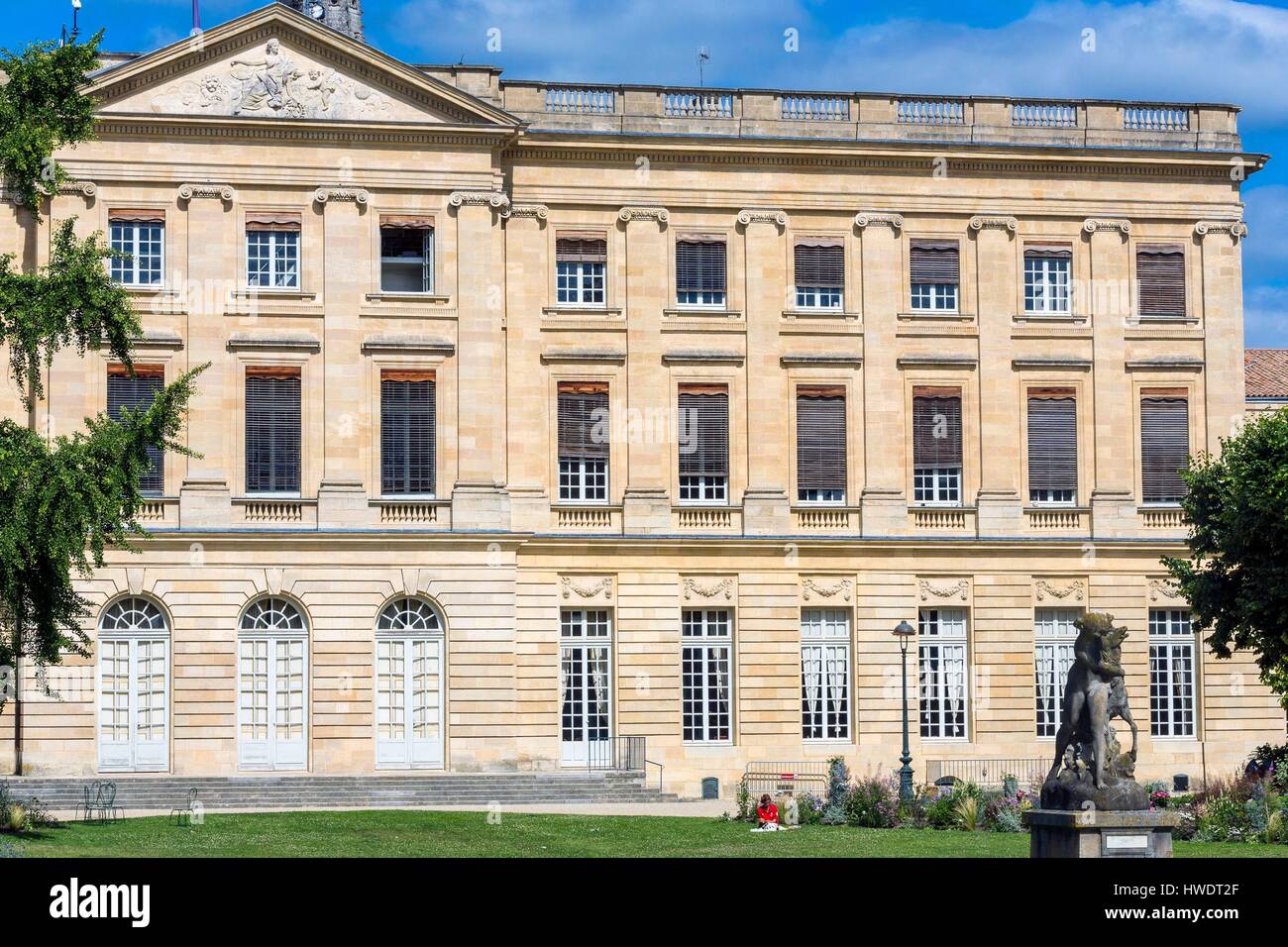 Francia, Gironde, Bordeaux, zona elencata come patrimonio mondiale dall' UNESCO, il Palazzo Rohan (XVIII secolo) dell'architetto Richard-François Bonfin divenne il municipio Foto Stock