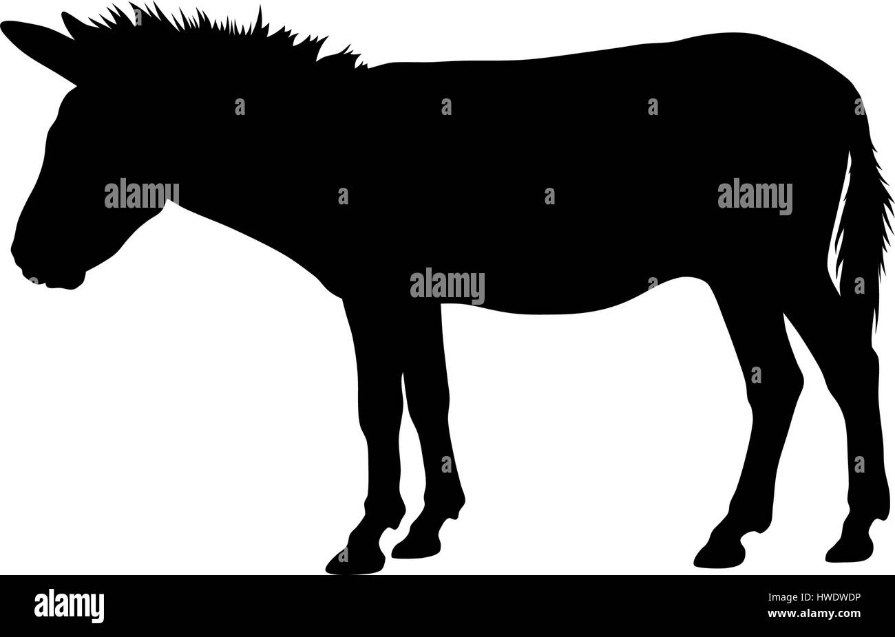 Illustrazione Vettoriale di donkey silhouette Illustrazione Vettoriale