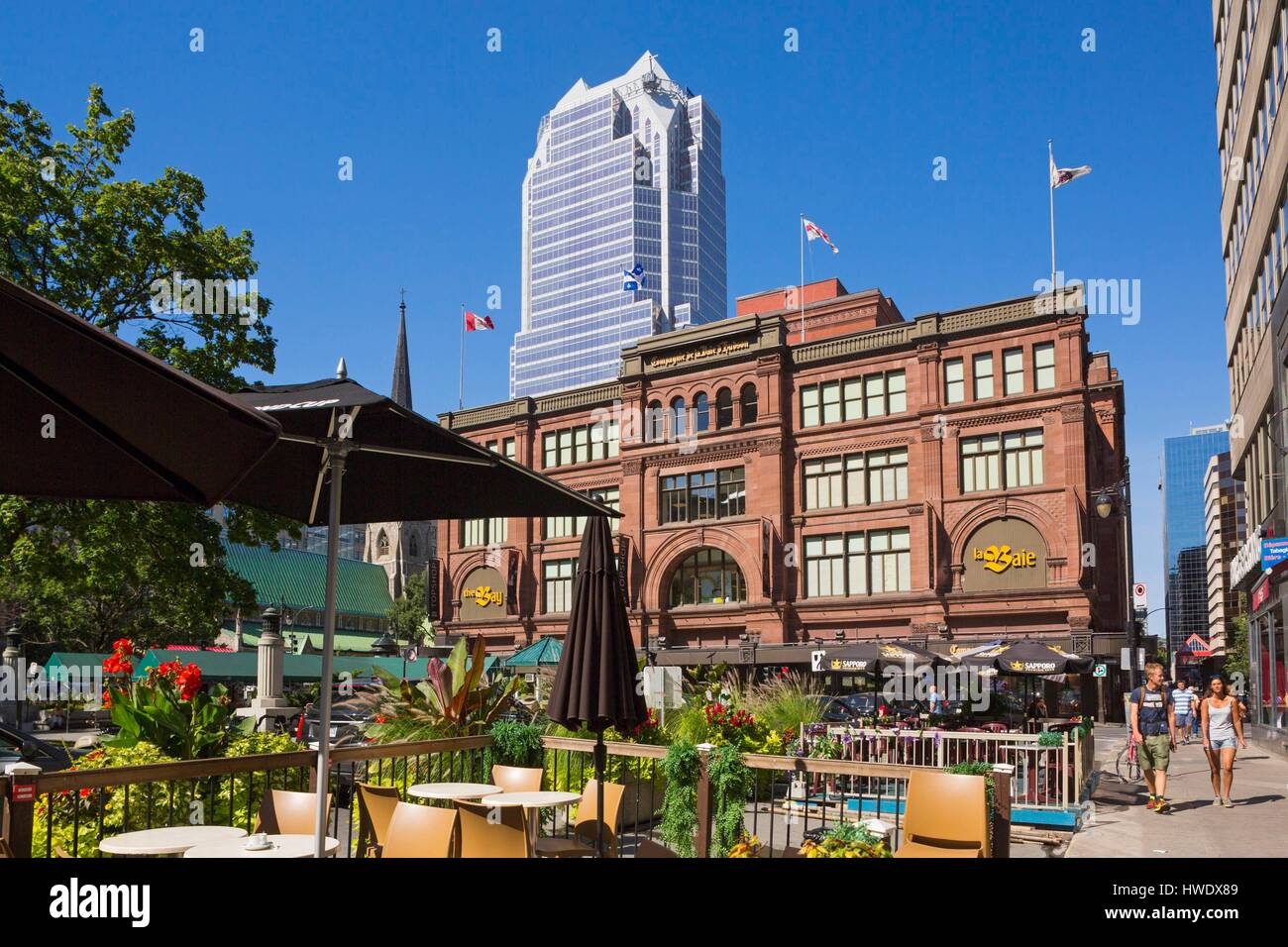 Canada, Provincia di Quebec, Montreal Downtown, Phillips Square, Department Store della Baia di Hudson, terrazza Foto Stock