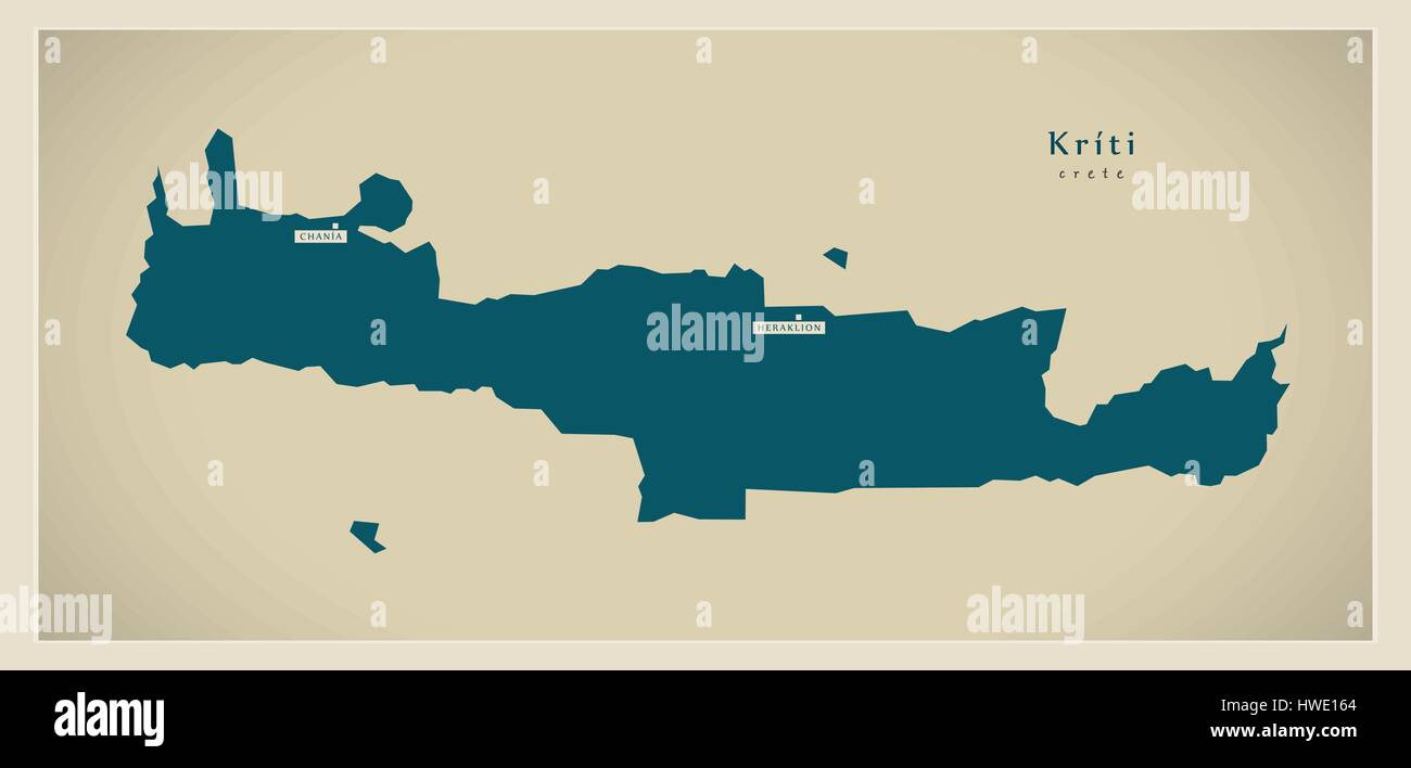 Mappa moderno - Kriti GR Illustrazione Vettoriale