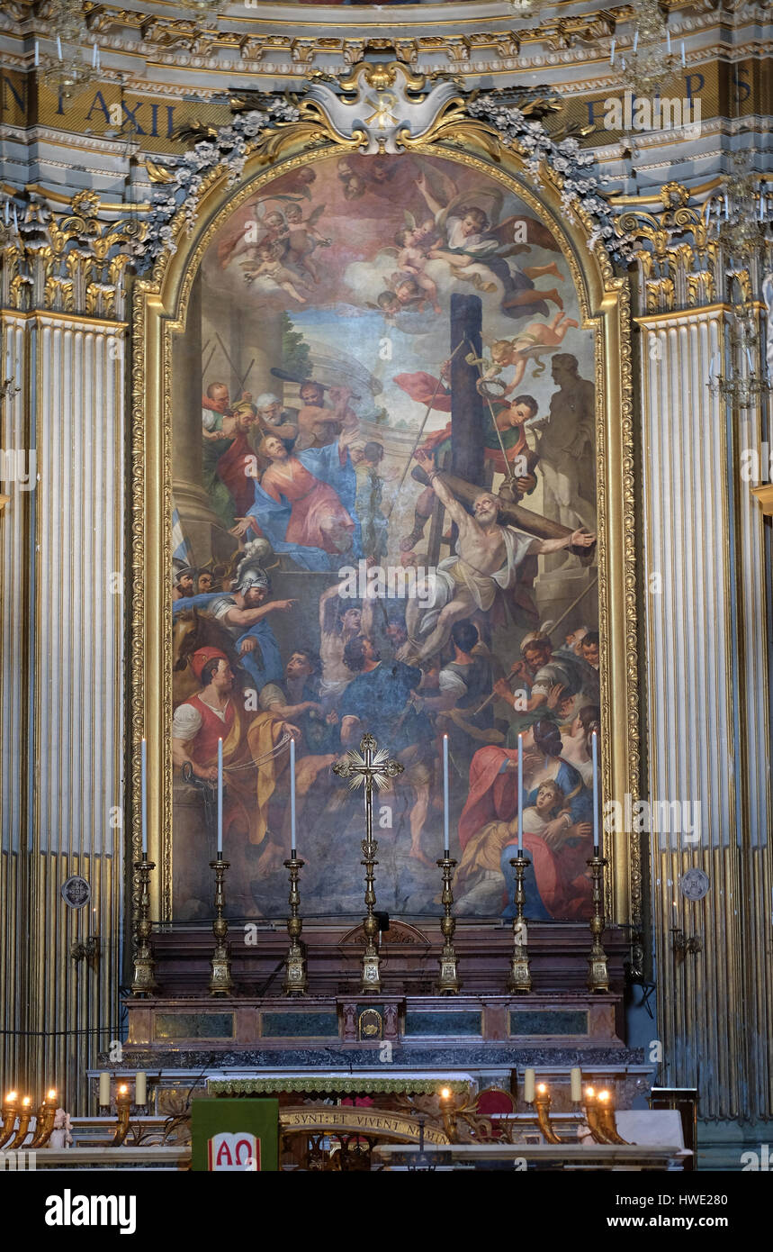 Il martirio degli Apostoli Filippo e Giacomo il minore di Domenico Maria Muratori, pala nella chiesa dei Santi XII Aposto Foto Stock