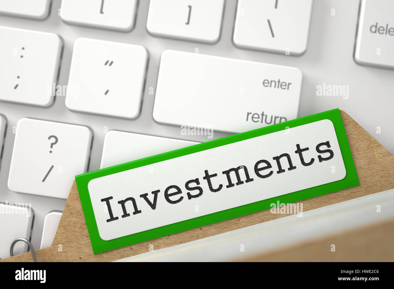 Indice della scheda con iscrizione degli investimenti. 3d. Foto Stock