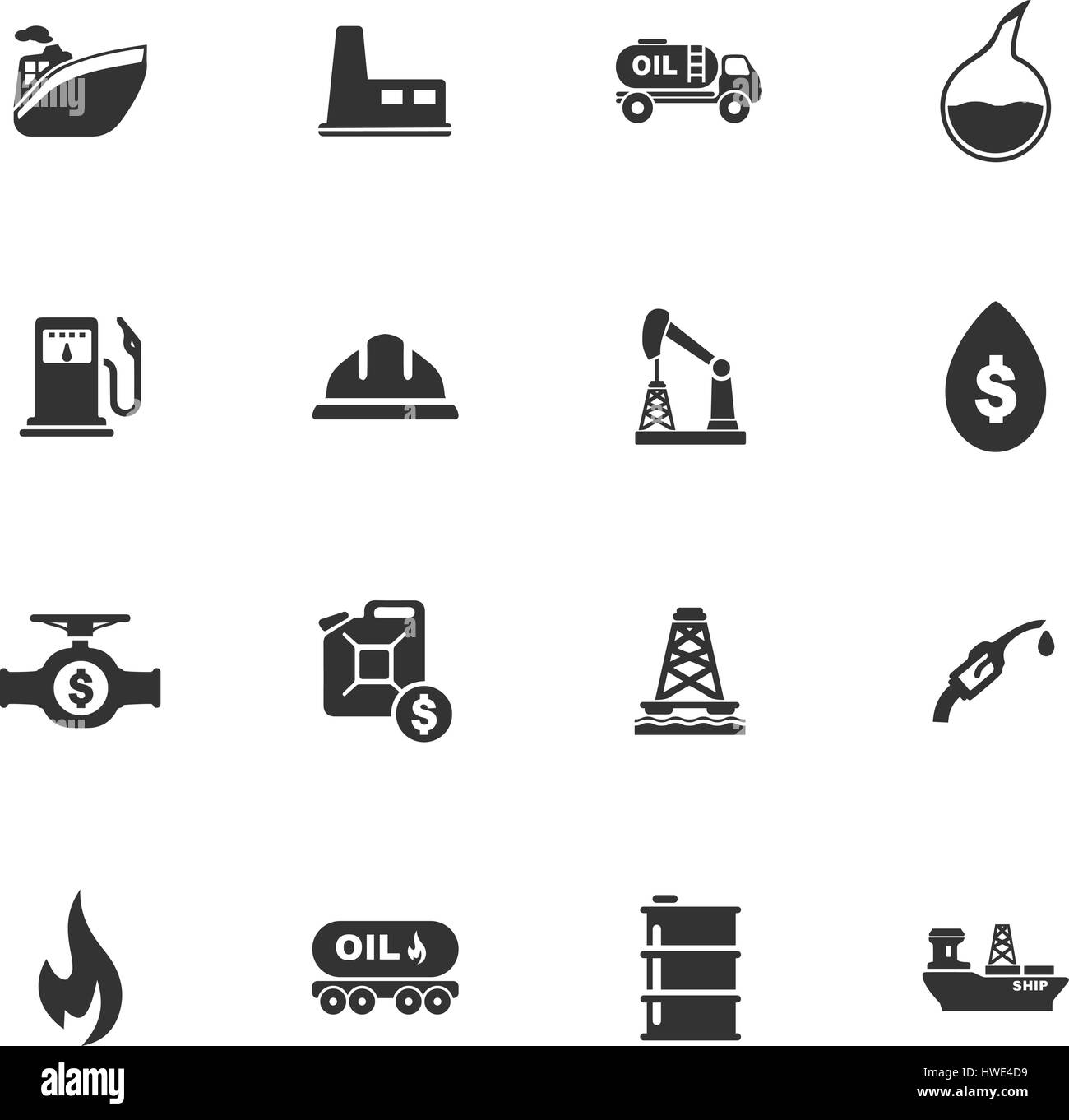 Estrazione di olio di set di icone per siti web e interfaccia utente Illustrazione Vettoriale