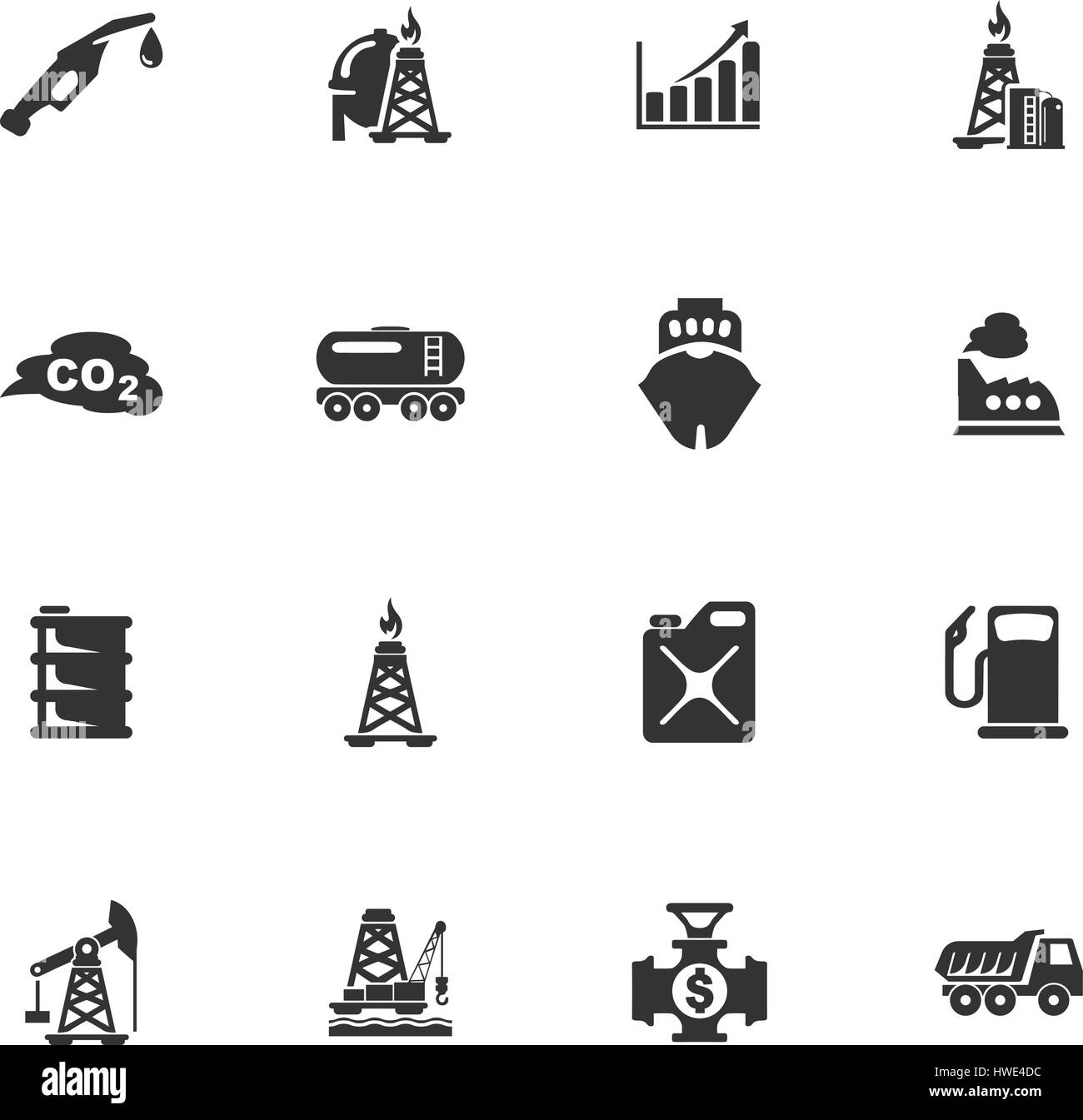 Estrazione di olio di set di icone per siti web e interfaccia utente Illustrazione Vettoriale