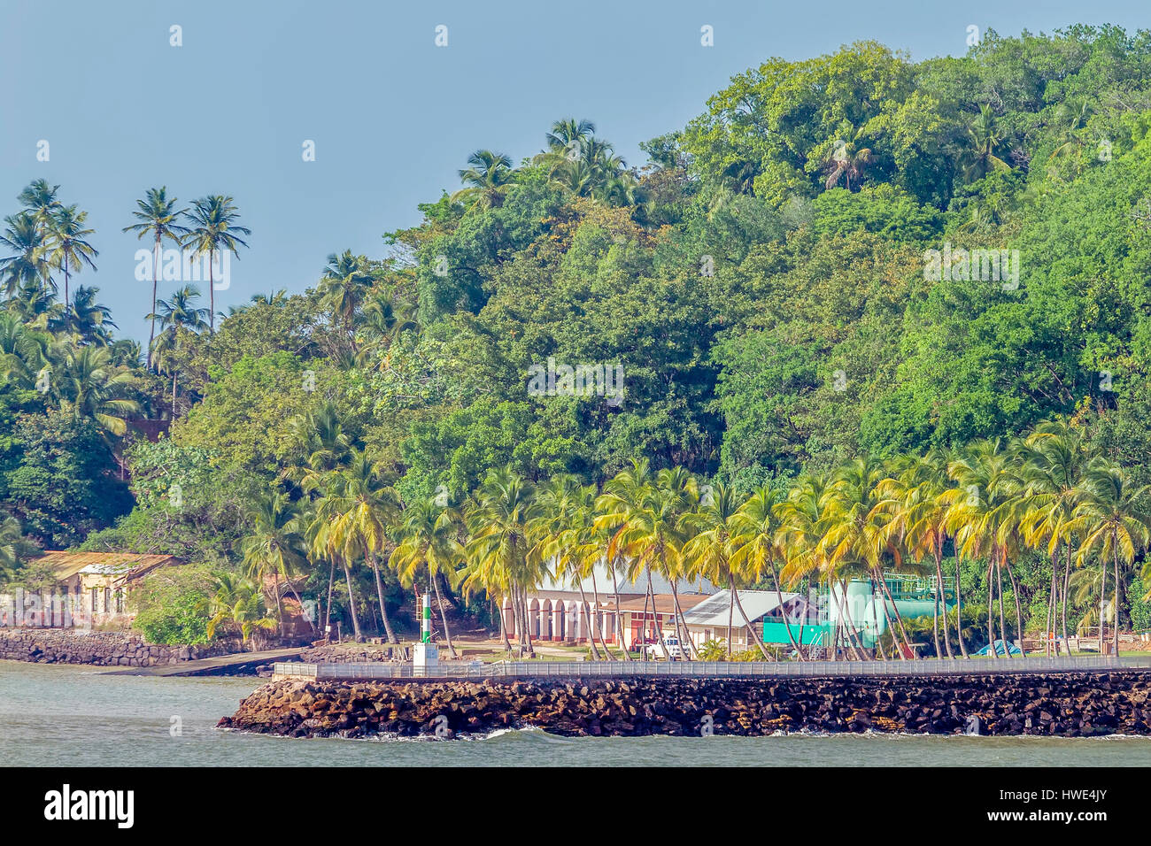 Porto sulla isola di diavoli della Guiana francese Foto Stock