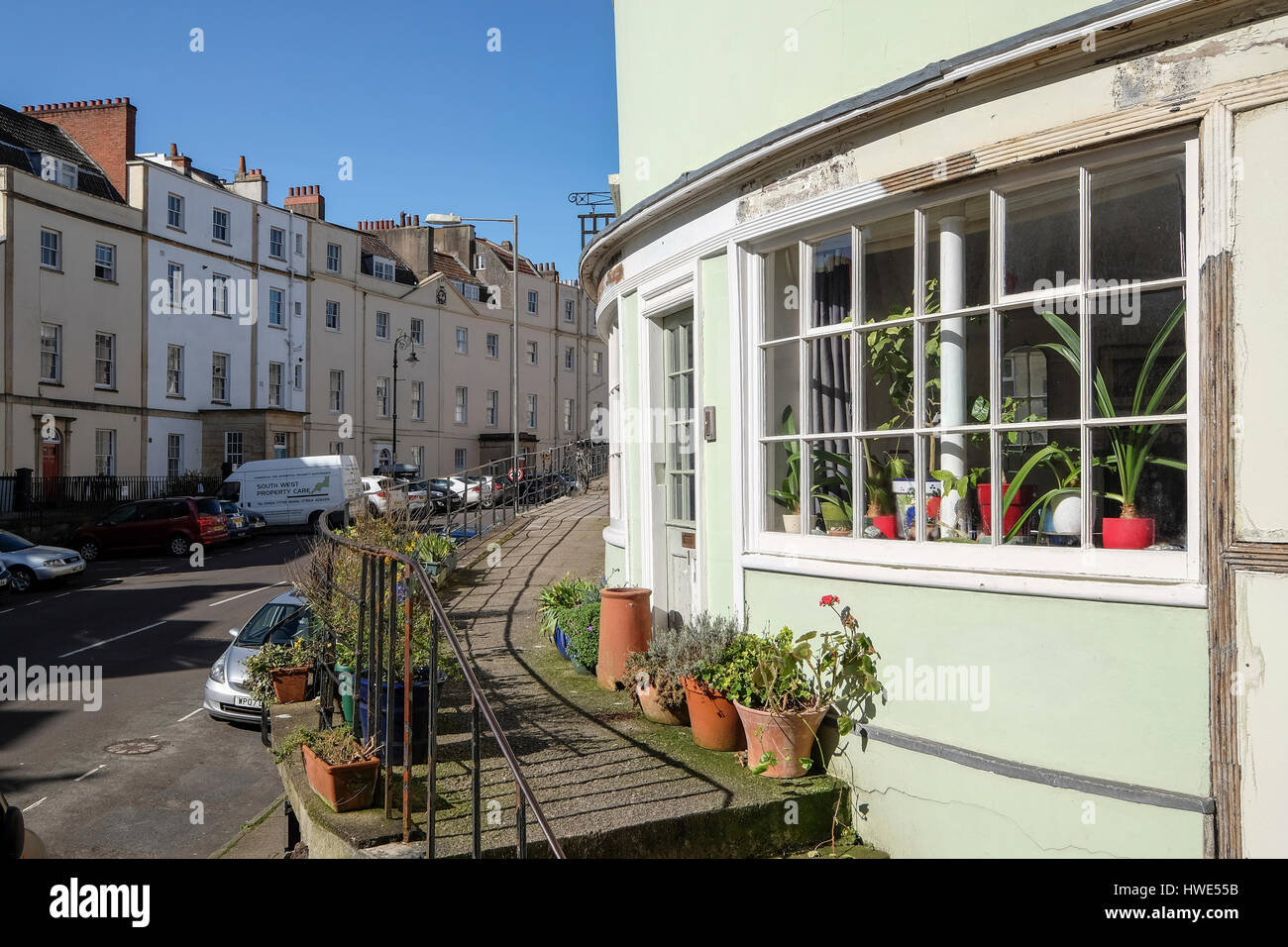 Architettura georgiana nella zona di Clifton Bristol Foto Stock