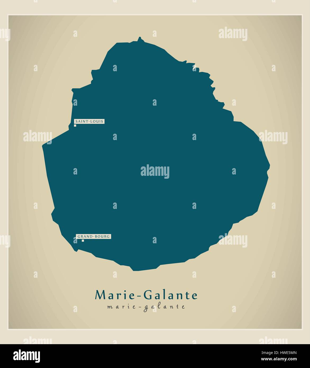 Mappa moderno - Marie Galante GP Illustrazione Vettoriale
