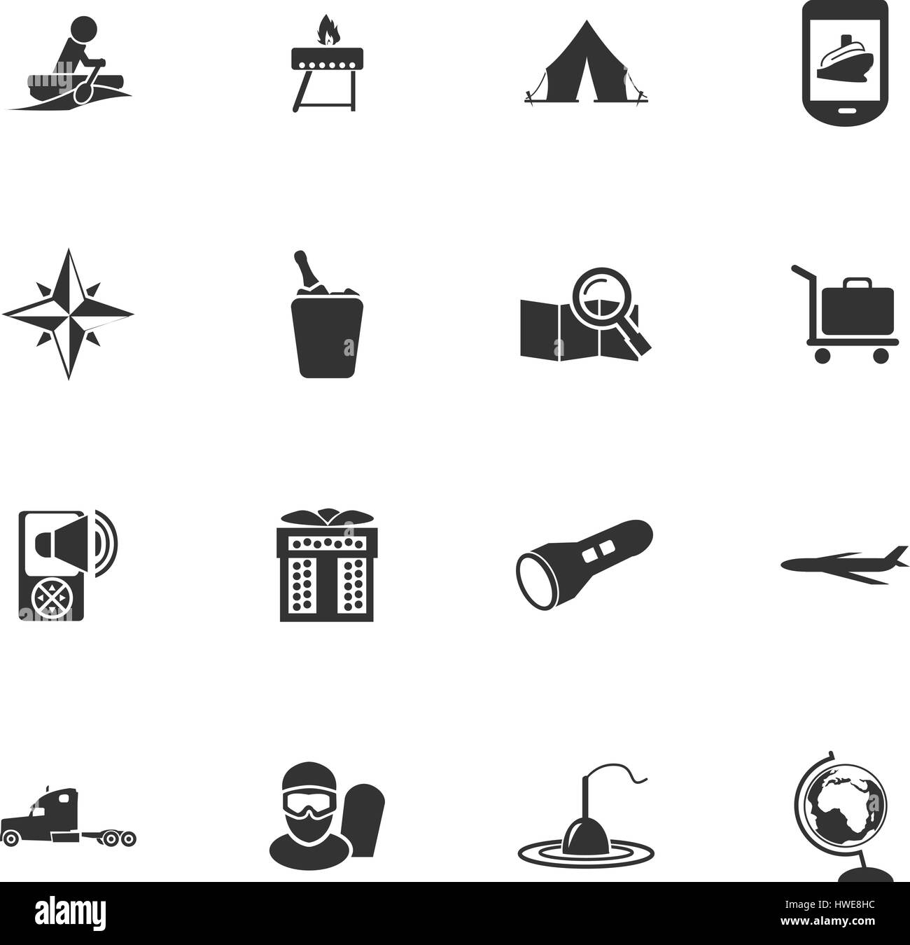 Icona del viaggio impostata per siti web e interfaccia utente Illustrazione Vettoriale
