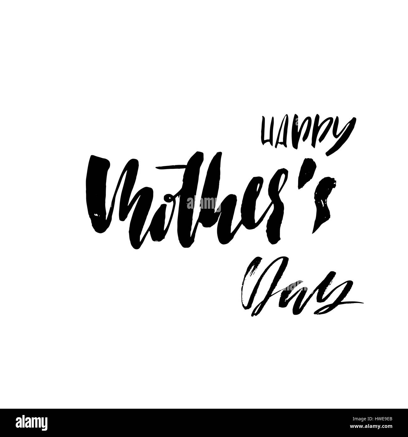 Felice Festa della Mamma biglietto di auguri. Caratteri scritti a mano. La calligrafia del vettore l'iscrizione. Illustrazione Vettoriale