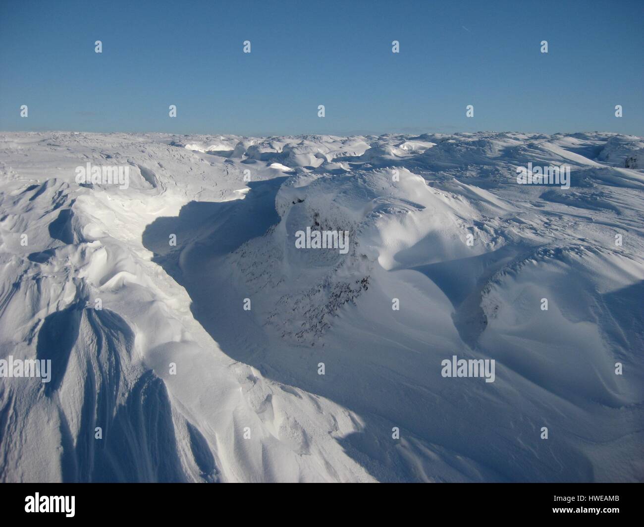 Kinder Scout, Peak District, Derbyshire, sotto neve Foto Stock