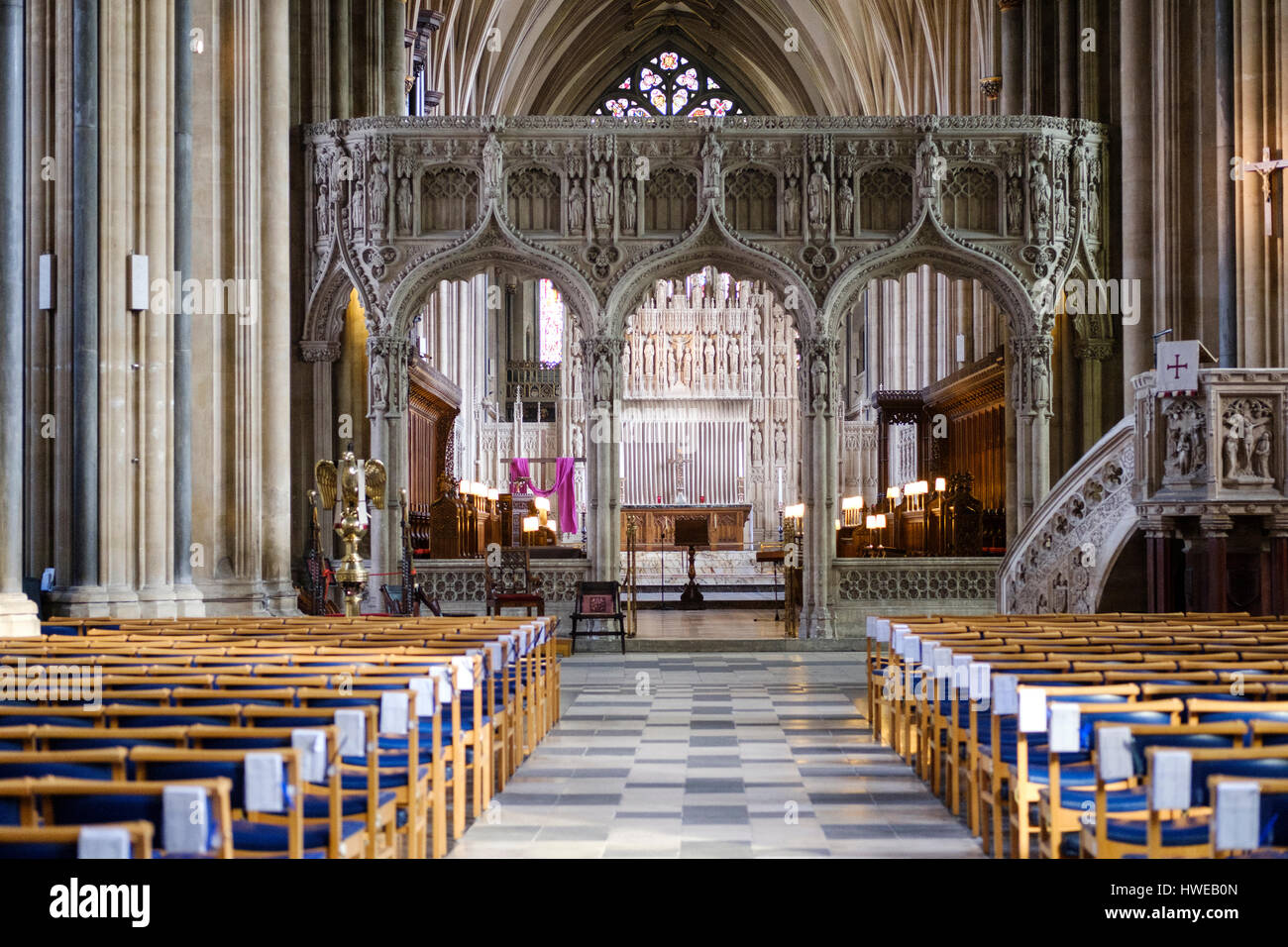 All'interno della Cattedrale di Bristol, Regno Unito Foto Stock