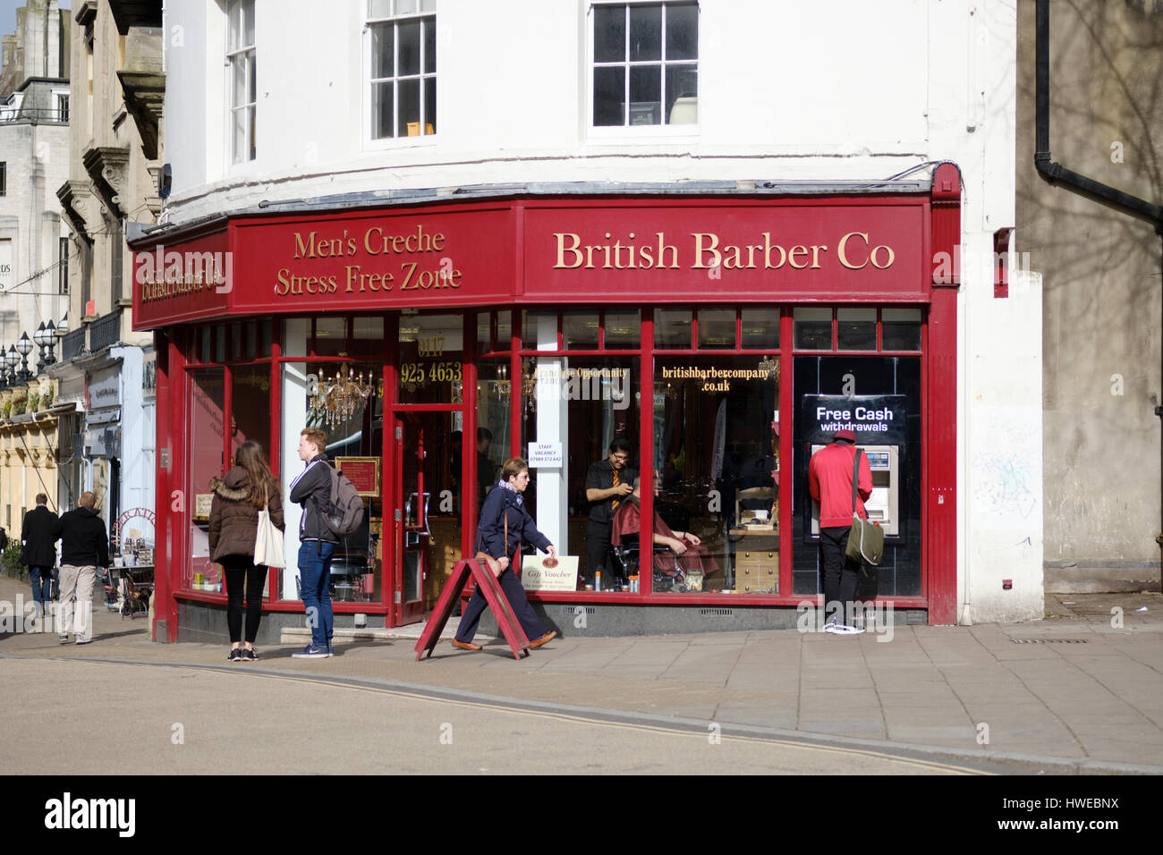 Tradizionale Barbiere, Bristol, Regno Unito Foto Stock