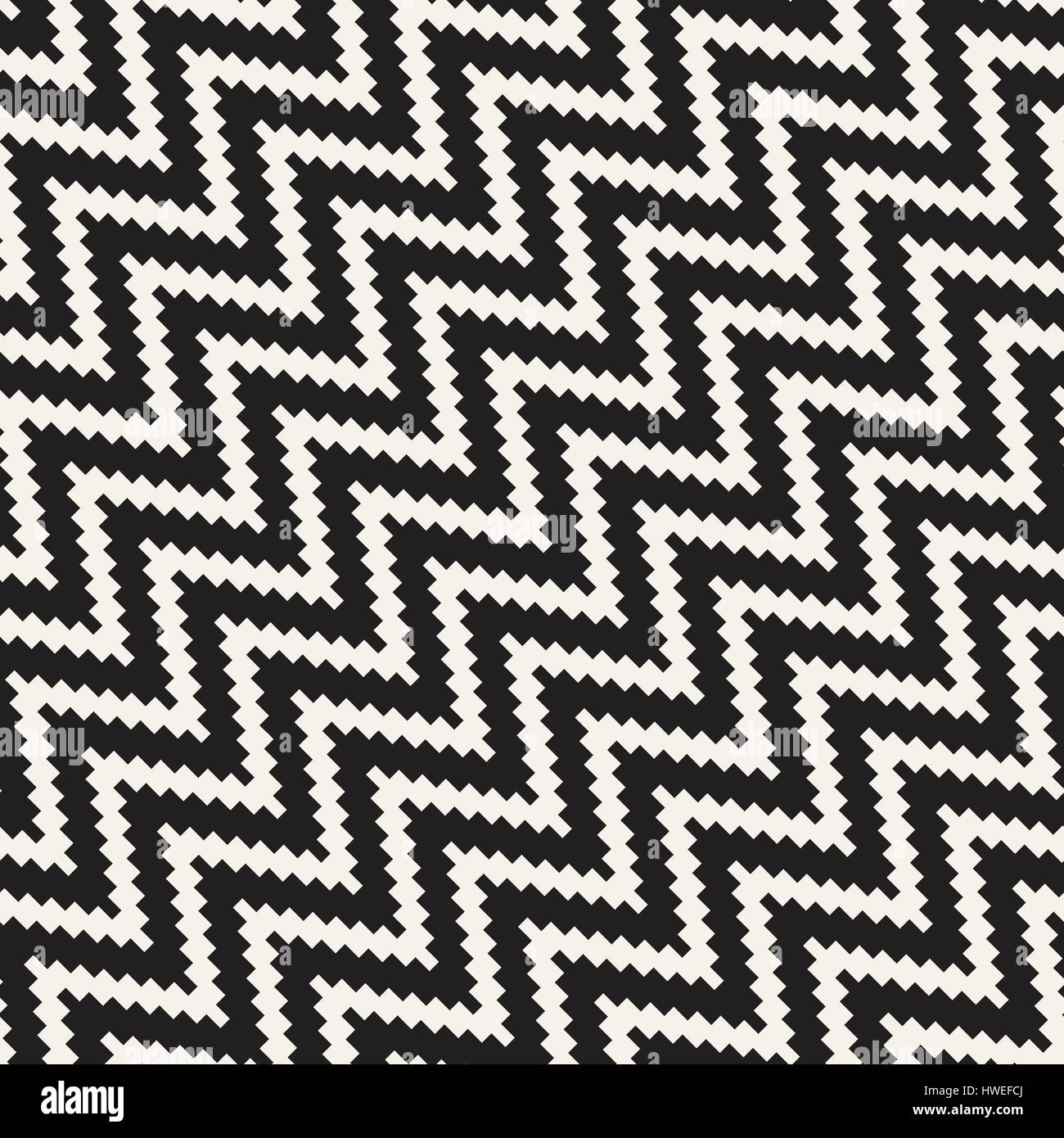 Mezzitoni le linee di tendenza mosaico infinite elegante texture. Vector Seamless schema bianco e nero Illustrazione Vettoriale