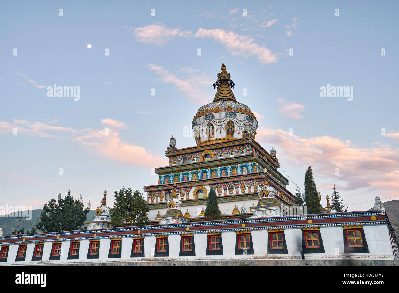 Wu Tun tempio, Tongren, Provincia di Qinghai, Cina Foto Stock