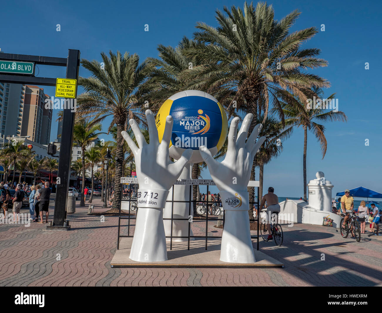 Il segno della Swatch grande volley 2017 Concorrenza Fort Lauderdale, Florida tenutasi il 7 febbraio a 12 2017, la FIVB World Tour Foto Stock