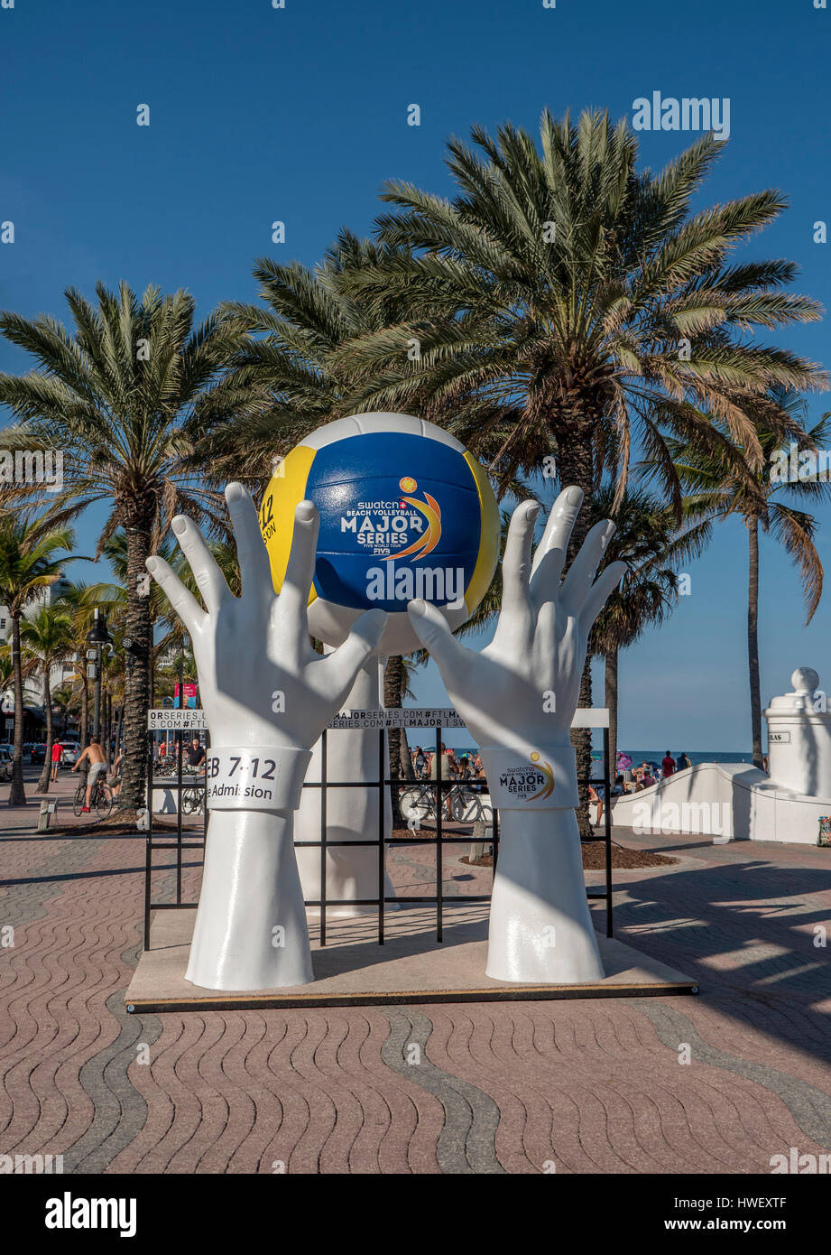 Il segno della Swatch grande volley 2017 Concorrenza Fort Lauderdale, Florida tenutasi il 7 febbraio a 12 2017, la FIVB World Tour Foto Stock