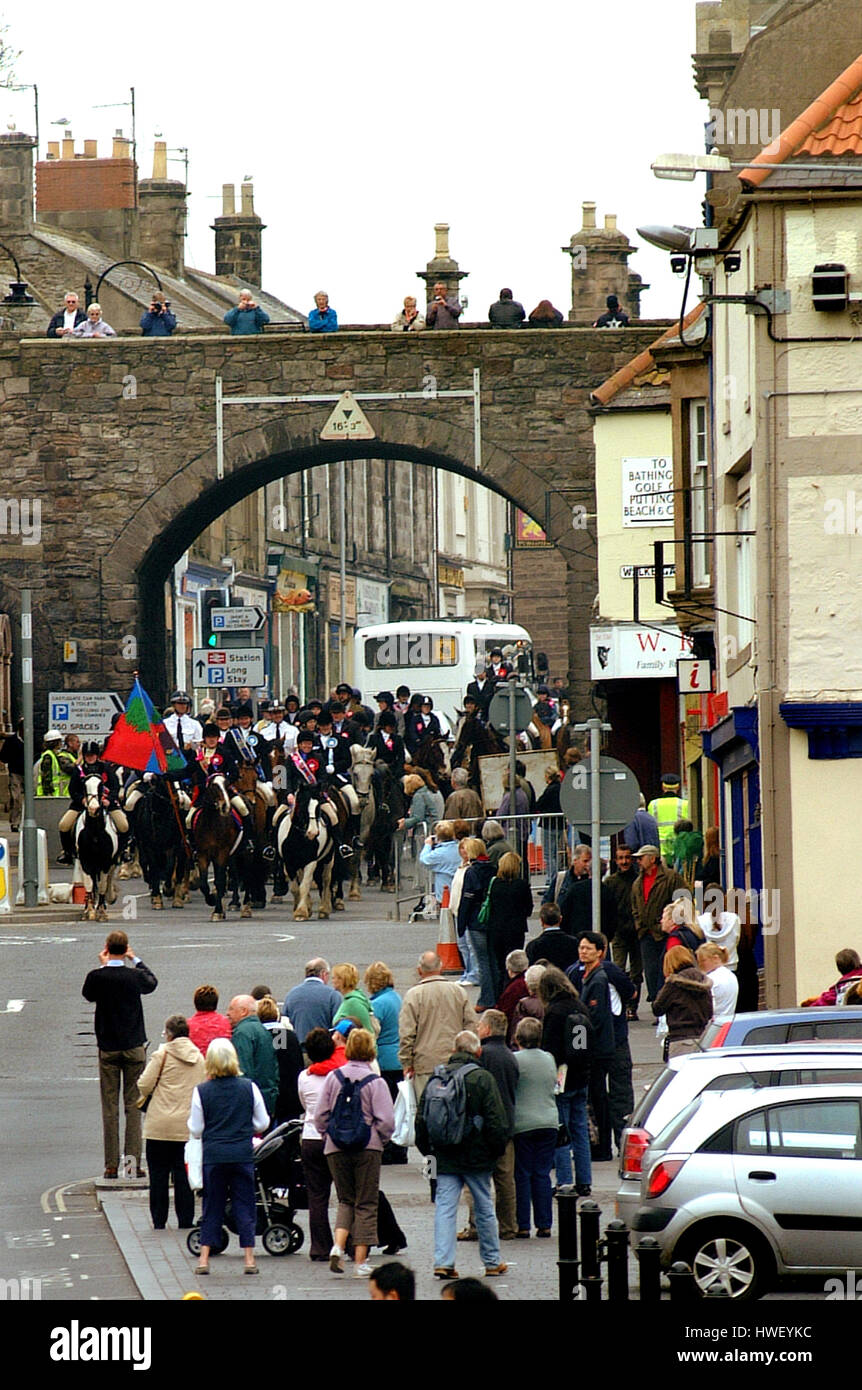 A cavallo dei confini, Berwick-upon-Tweed Foto Stock