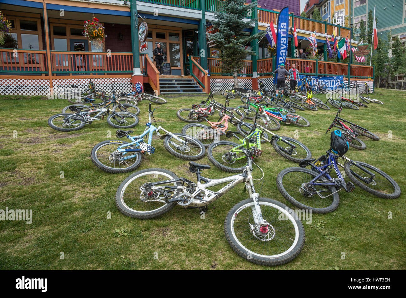 Mountain bike, Silver Star village, British Columbia, Canada Foto Stock