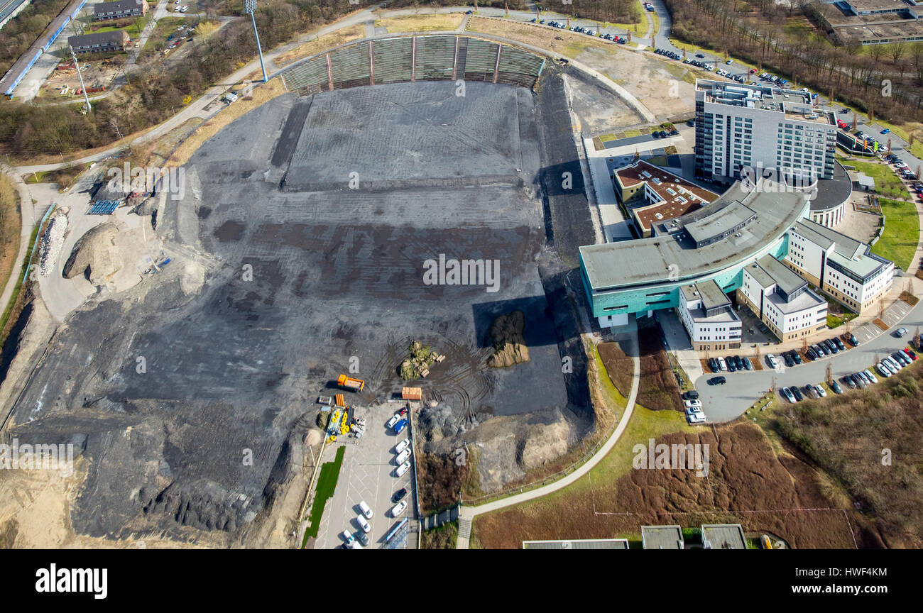 Ex park stadium accanto all'Arena Auf Schalke, Veltinsarena, Schalke 04, corsi di formazione del S04, Gelsenkirchen, zona della Ruhr, Nord Rhine-Westph Foto Stock