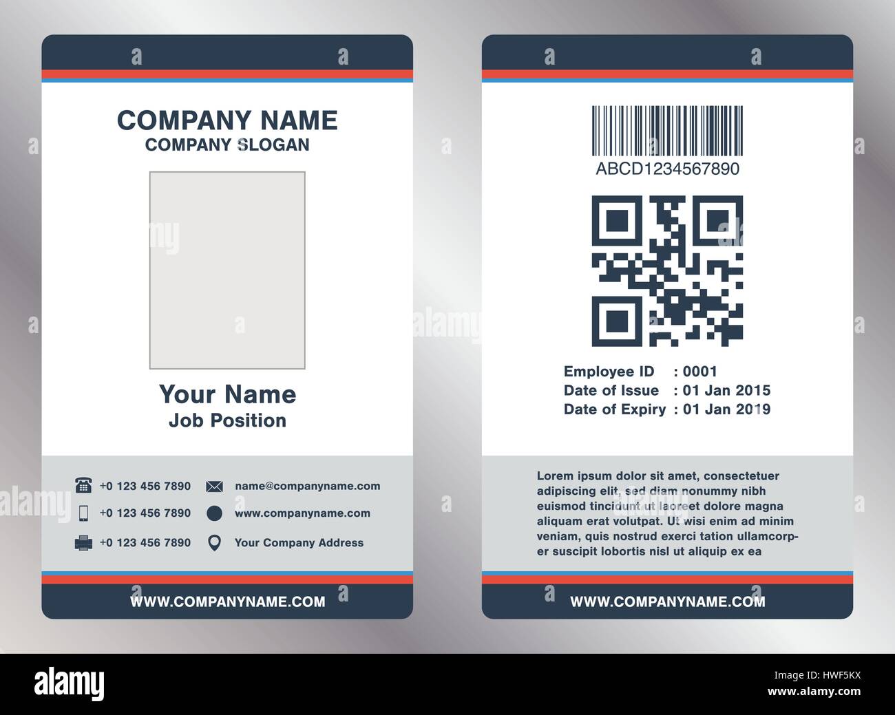 Semplice dipendente nome business card vettore modello Illustrazione Vettoriale