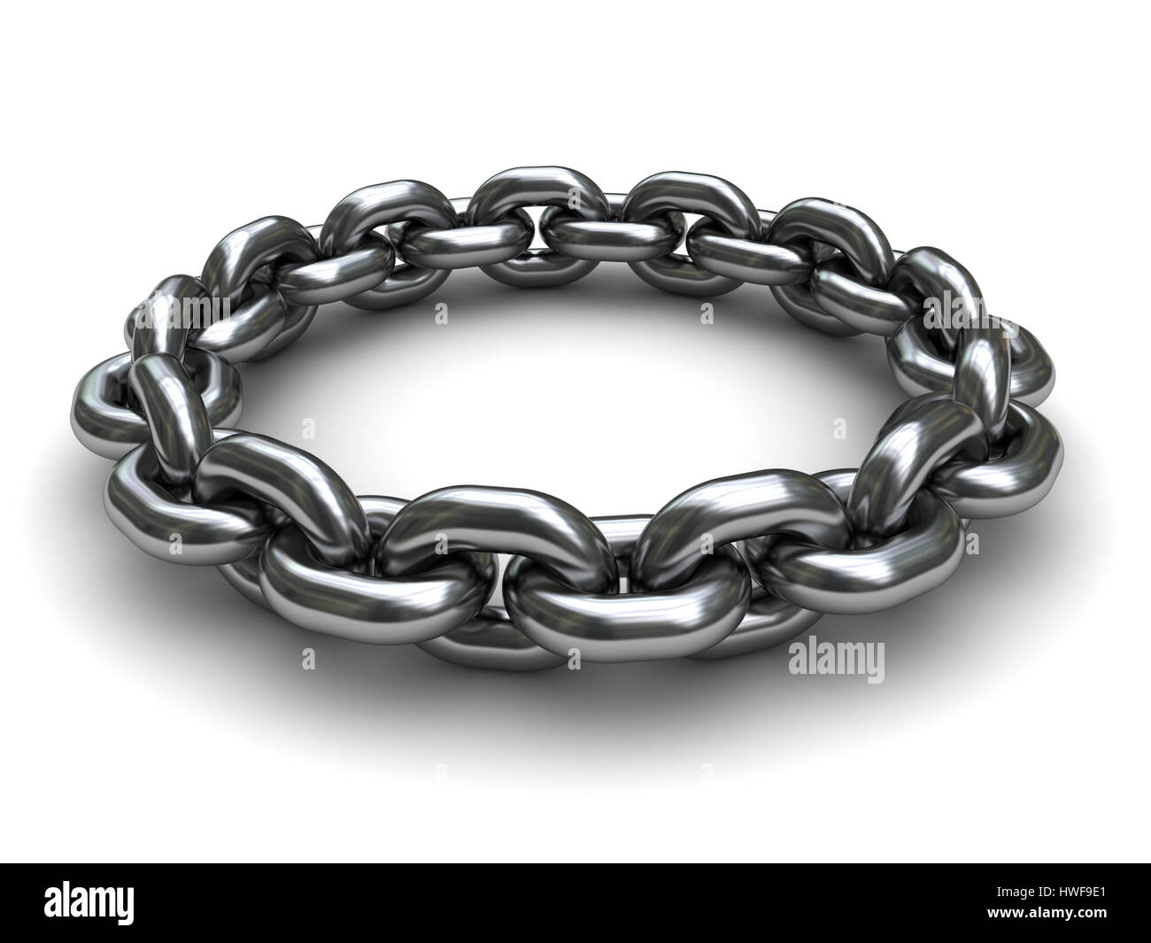 3d illustrazione della catena ad anello su sfondo bianco Foto stock - Alamy