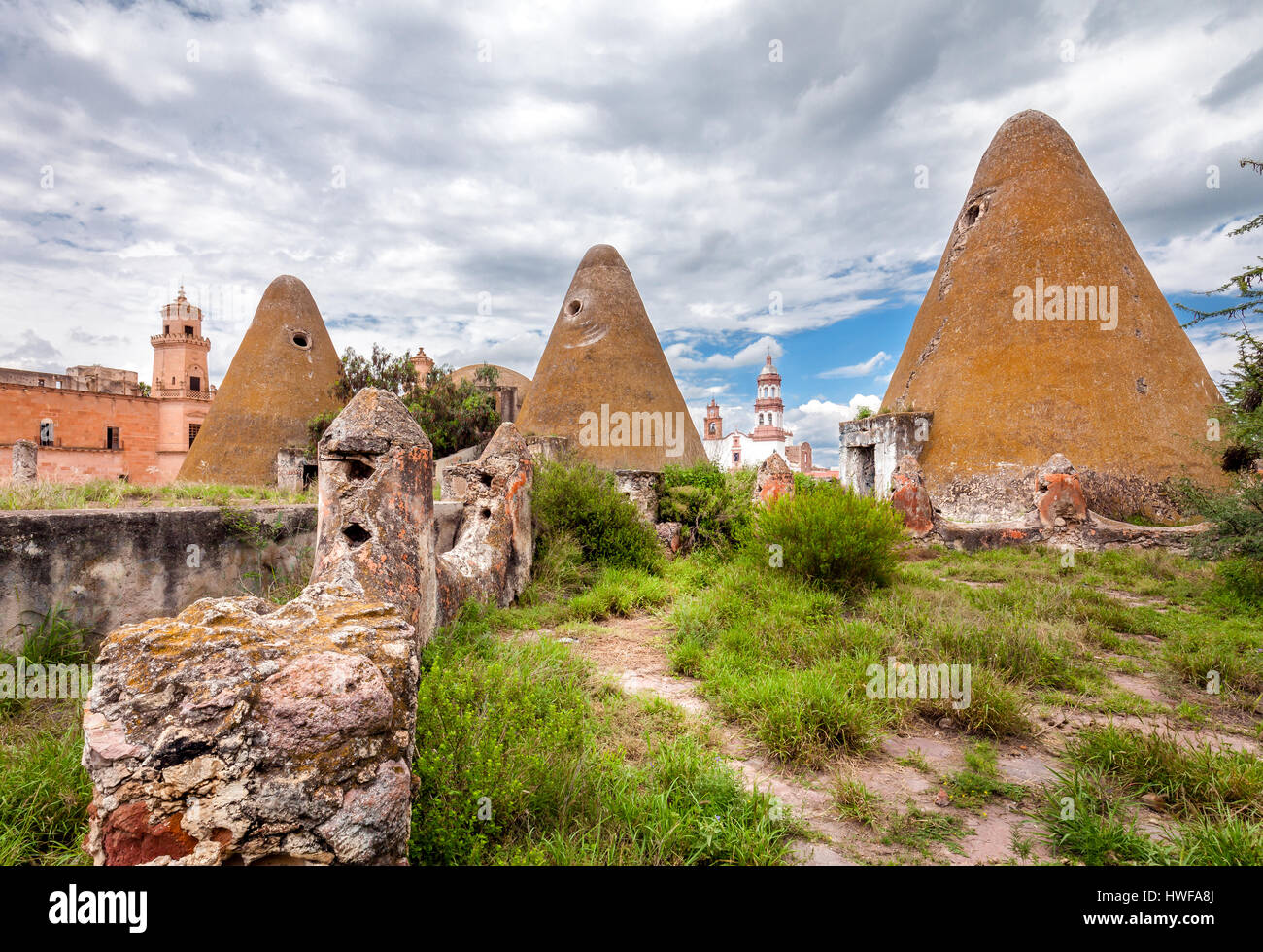 Ex hacienda Jaral de Berrios, che una volta era uno dei più grandi in Messico, vicino a Villa de Reyes, San Luis Potosí. Foto Stock