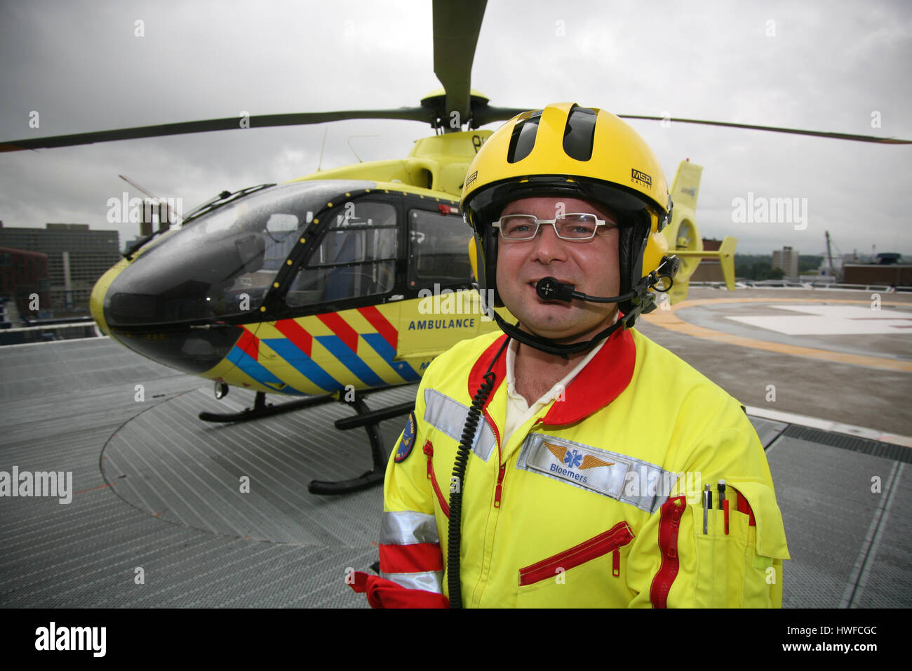 Air Ambulance in Olanda Foto Stock
