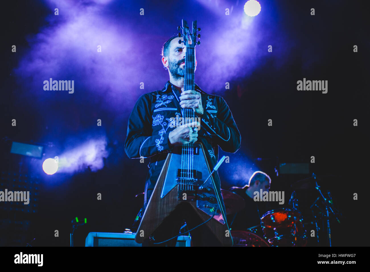 Venaria, Italia. 20 Mar, 2017. Marzo 20, 2017: Afterhours esibizioni dal vivo sul palco del Teatro della Concordia a Venaria per loro 'Folfiri o Folfox club tour' 2017 Foto: Cronos/Alessandro Bosio Credito: Cronos Foto/Alamy Live News Foto Stock