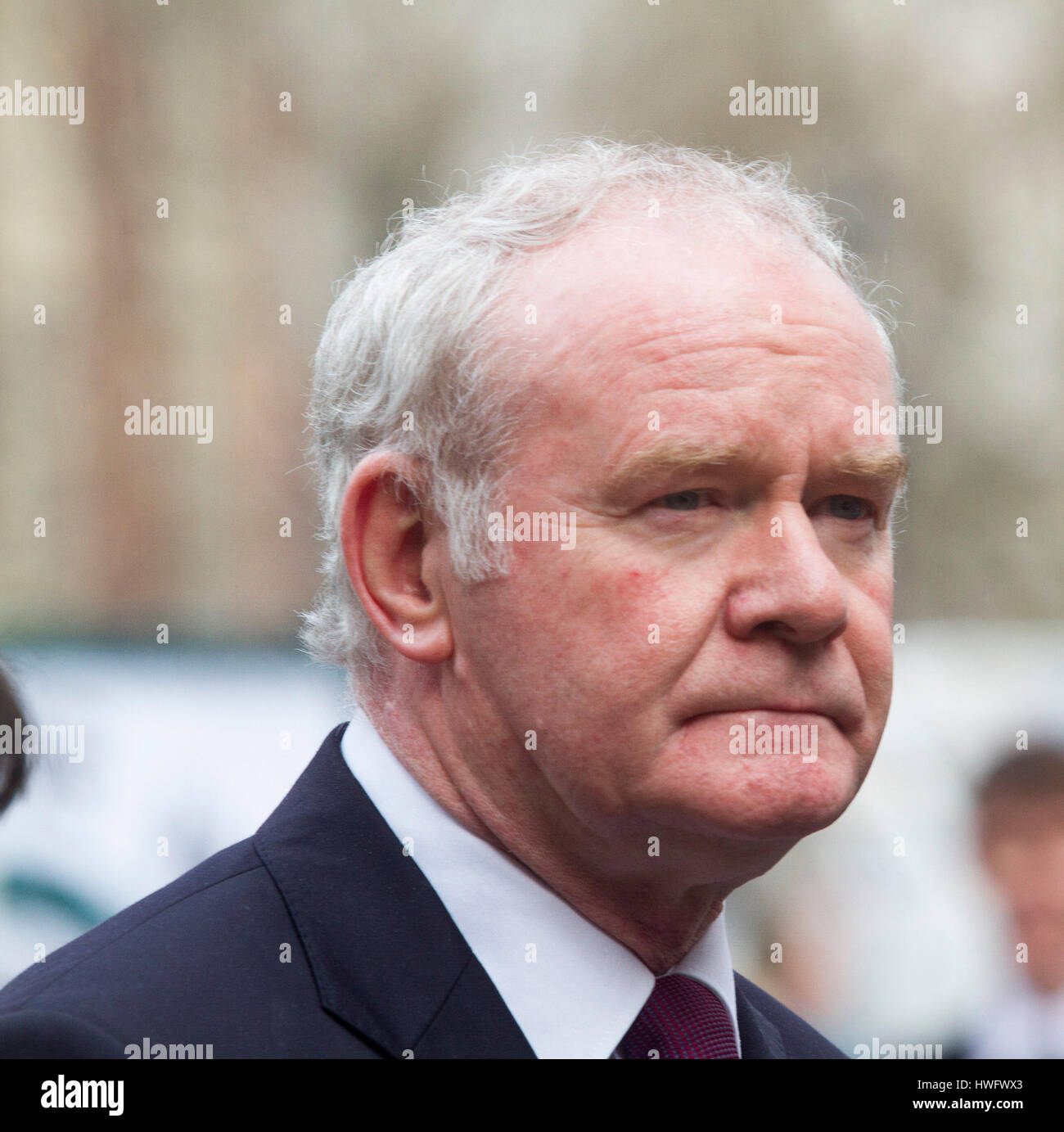 Londra, Regno Unito. 21 marzo 2017. Martin McGuinness, ex vice primo ministro dell'Irlanda del Nord e politico repubblicano irlandese Sinn Fein, è morto all'età di 66 anni a Derry nell'Irlanda del Nord Foto Stock