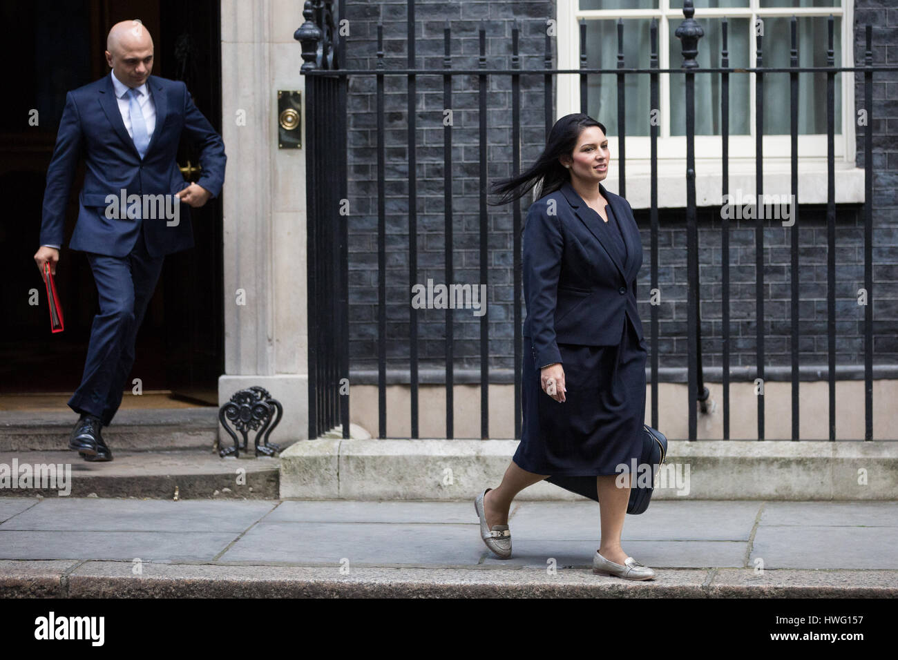 Londra, Regno Unito. Xxi marzo, 2017. Priti Patel MP, Segretario di Stato per lo Sviluppo Internazionale, foglie 10 Downing Street a seguito di una riunione del gabinetto. Credito: Mark Kerrison/Alamy Live News Foto Stock