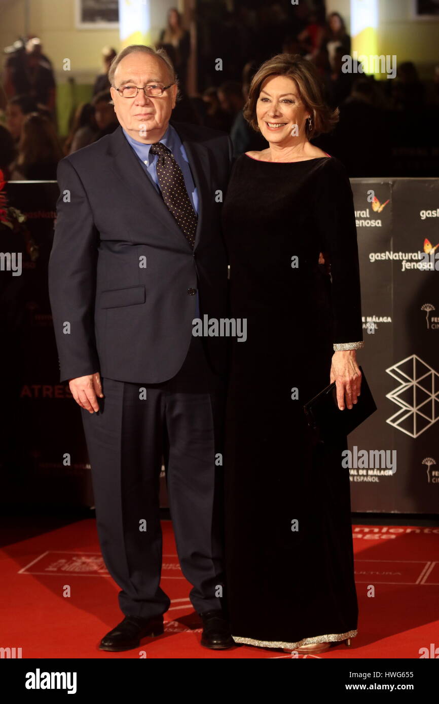 Marzo 21, 2017 - Musa di José Luis Garci e del cinema della transizione, l'attrice Fiorella Faltoyano ricevuto questa sera, nel Teatro Cervantes La Biznaga città del paradiso del Festival di Malaga, un riconoscimento onorario per la sua traiettoria di che segna 50 anni nel XX edizione del Spagnolo di Malaga Film Festival Credit: Fotos Lorenzo Carnero/ZUMA filo/Alamy Live News Foto Stock