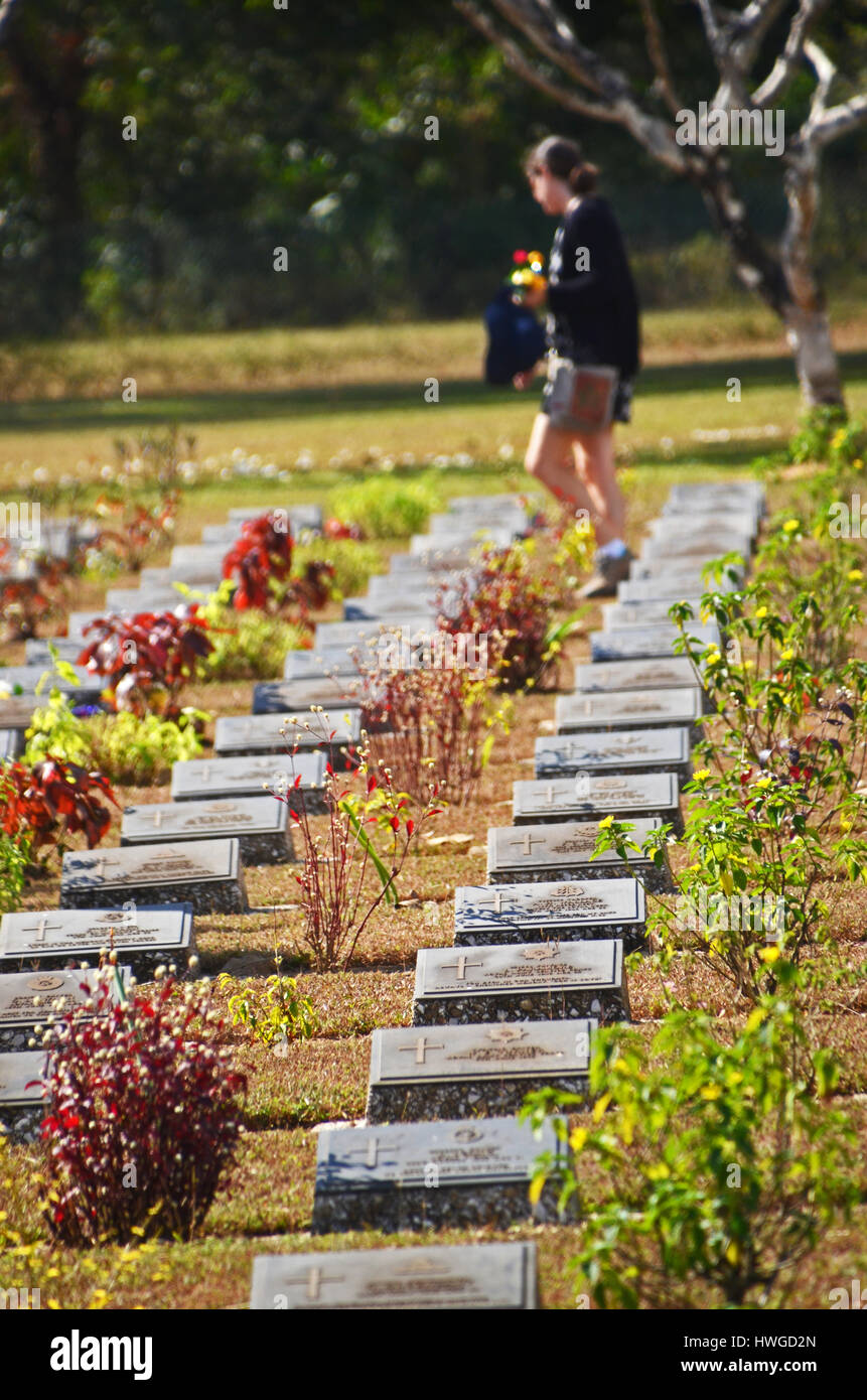 Thanbyuzayat cimitero, Myanmar Foto Stock