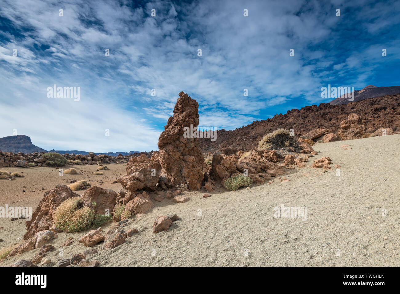 Le formazioni rocciose, Minas de San Jose, Parco Nazionale di El Teide, Tenerife, Spagna Foto Stock