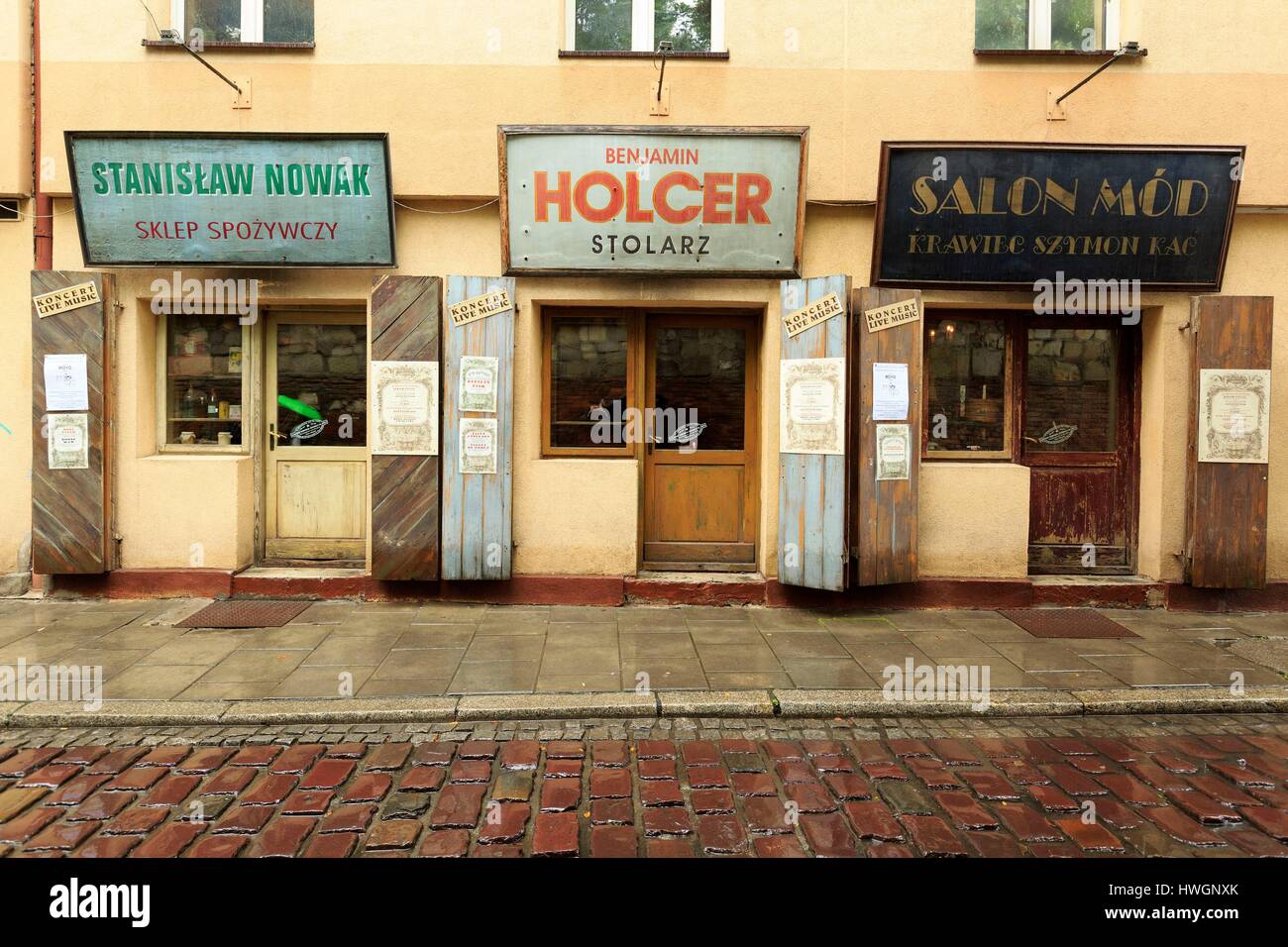 Polonia, Piccola Polonia, Cracovia, Stare Miasto distretto, elencato come patrimonio mondiale dall UNESCO, nel quartiere Kazimierz, ex Città Ebraica, Szeroka street Foto Stock