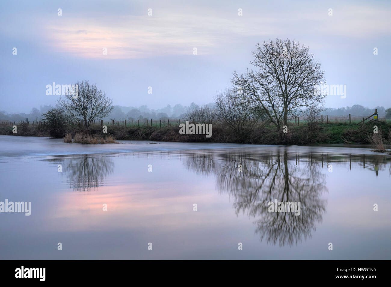 Eyebridge, Fiume Stour, Wimborne Minster, Dorset, England, Regno Unito Foto Stock