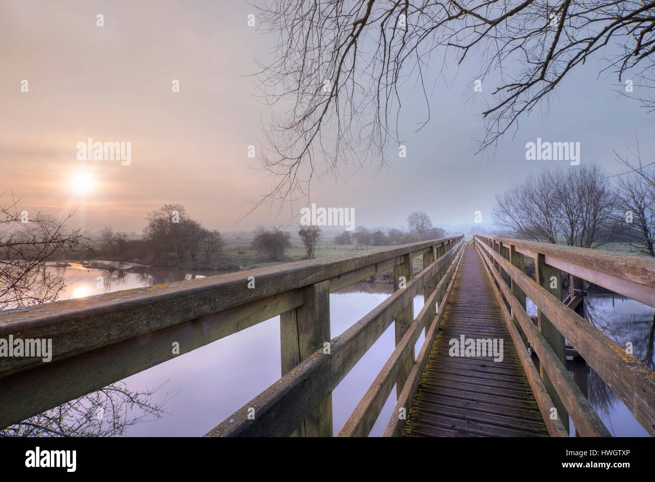 Eyebridge, Fiume Stour, Wimborne Minster, Dorset, England, Regno Unito Foto Stock