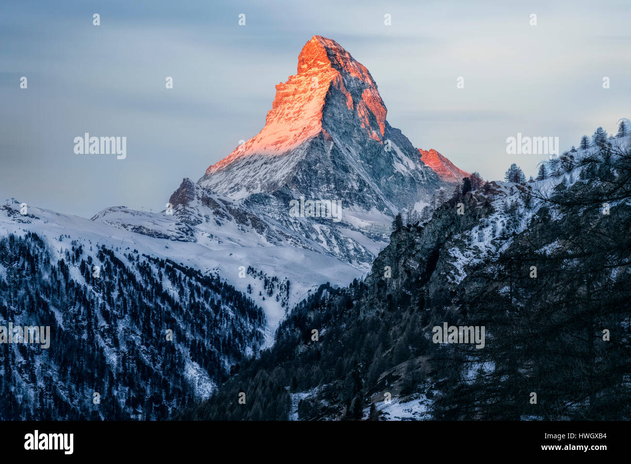 Il Cervino, Zermatt, Vallese, Svizzera, Europa Foto Stock