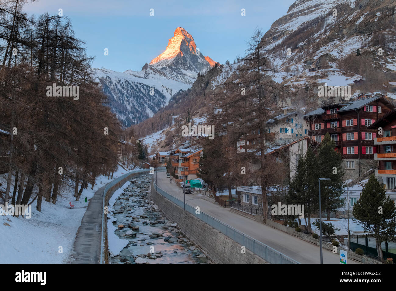 Il Cervino, Zermatt, Vallese, Svizzera, Europa Foto Stock