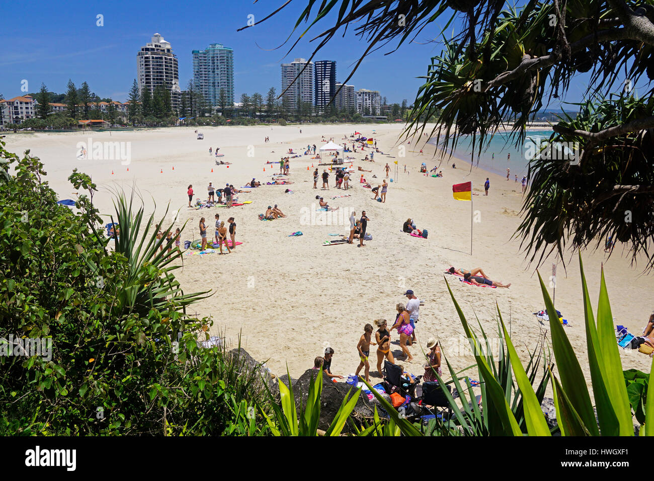 Coolangatta Beach, Città di Gold Coast, Queensland, Australia. Foto Stock