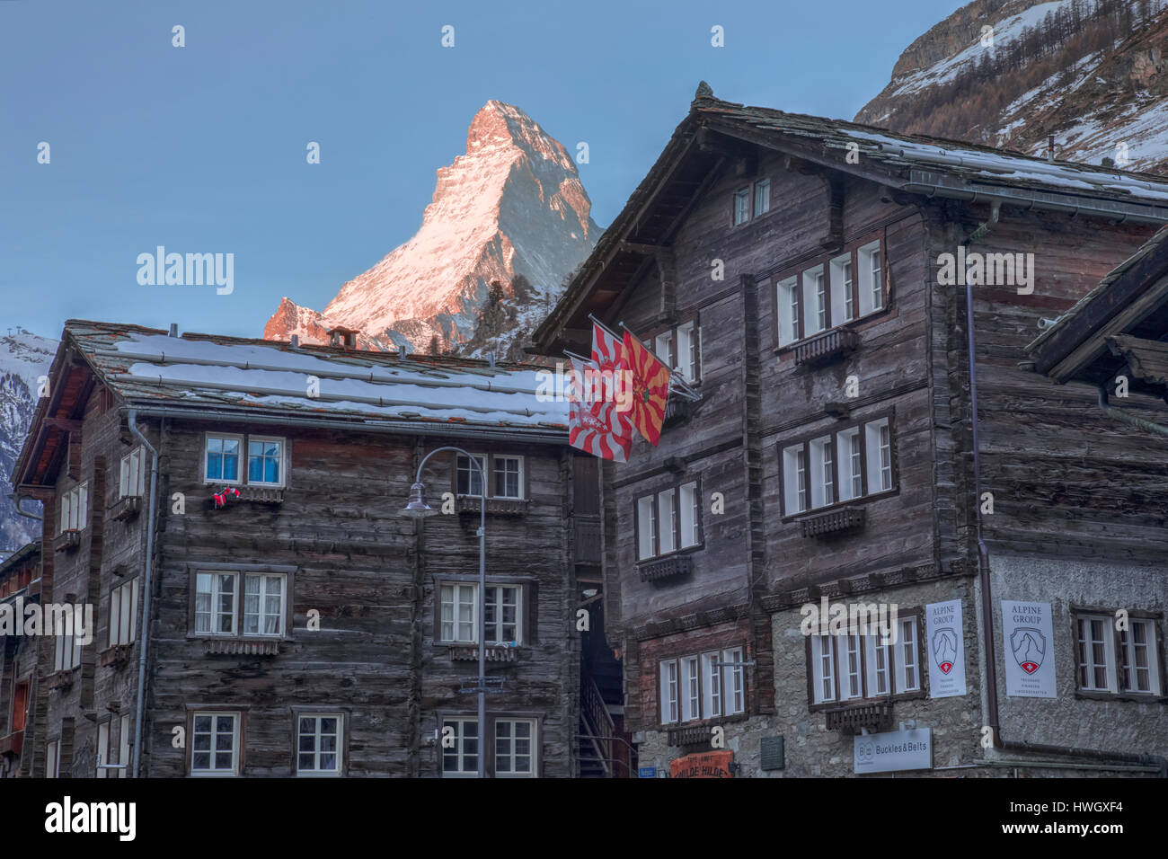 Il Cervino, Zermatt, Vallese, Svizzera, Europa Foto Stock