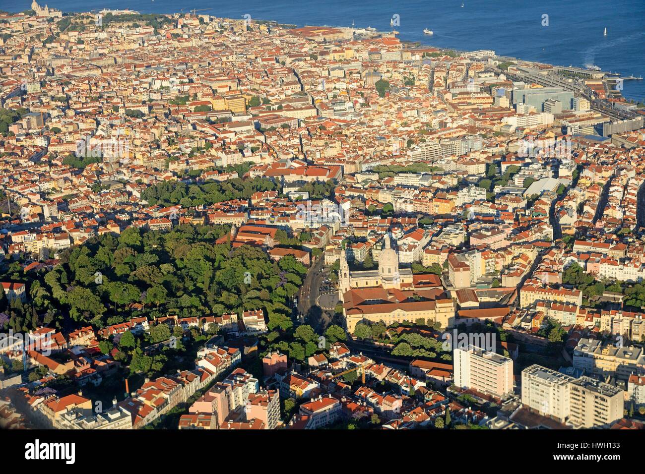 Il Portogallo, Lisboa e provincia di Setubal, Lisbona, (vista aerea) Foto Stock