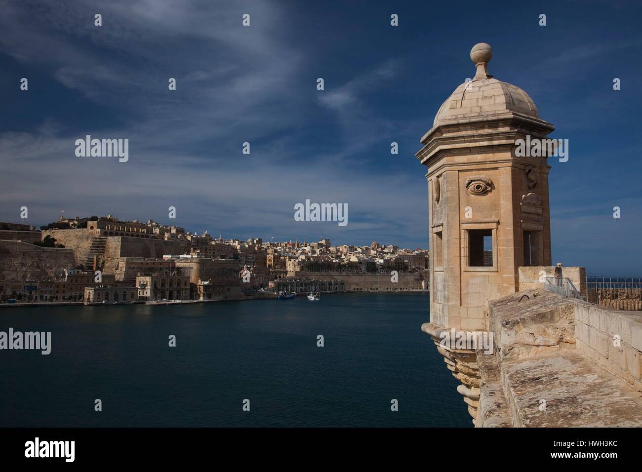 Malta, La Valletta, Senglea, L-Isla, Senglea punto la vedette lookout Foto Stock