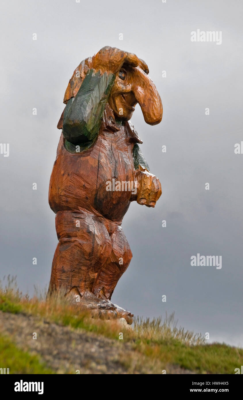 Troll norvegese dal nord Hardangervidda, Buskerud county. Foto Stock