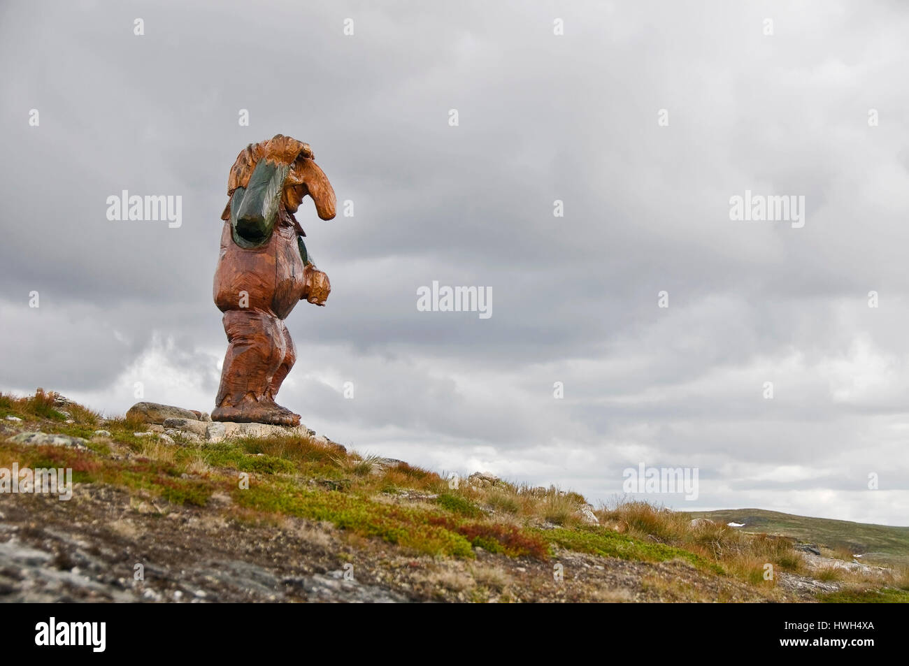 Troll norvegese dal nord Hardangervidda, Buskerud county. Foto Stock