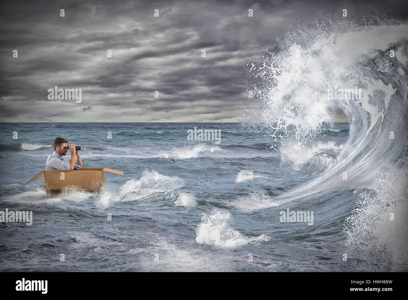 Affrontare la crisi come un mare tempestoso Foto Stock