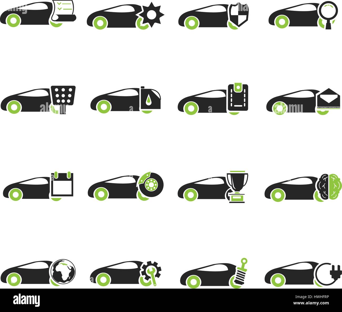 Servizio auto semplicemente le icone per il web e interfacce utente Illustrazione Vettoriale