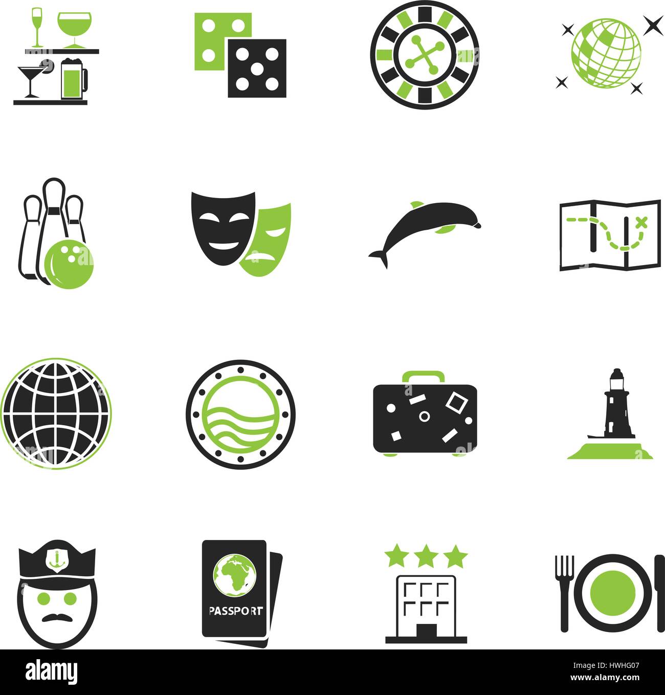 Cruise semplicemente le icone per il web e interfacce utente Illustrazione Vettoriale