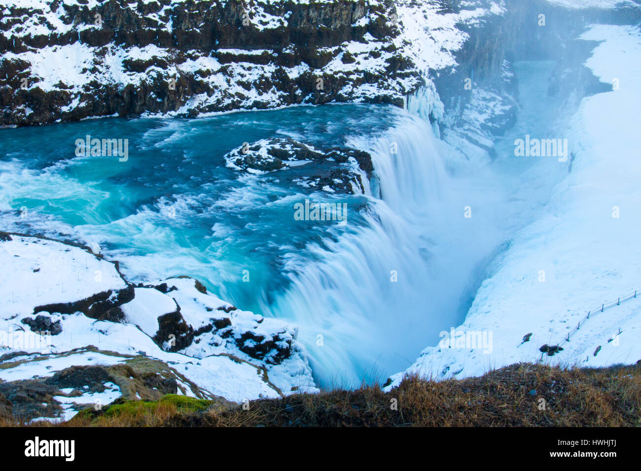 Cascate a Gulfoss, Islanda Foto Stock