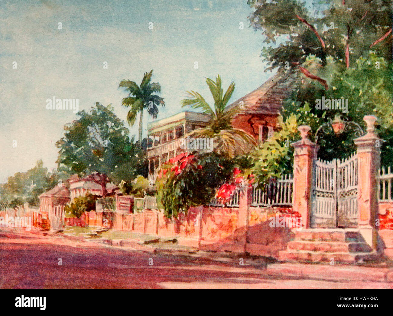 Duke Street, Kingston, Giamaica, circa 1913 Foto Stock