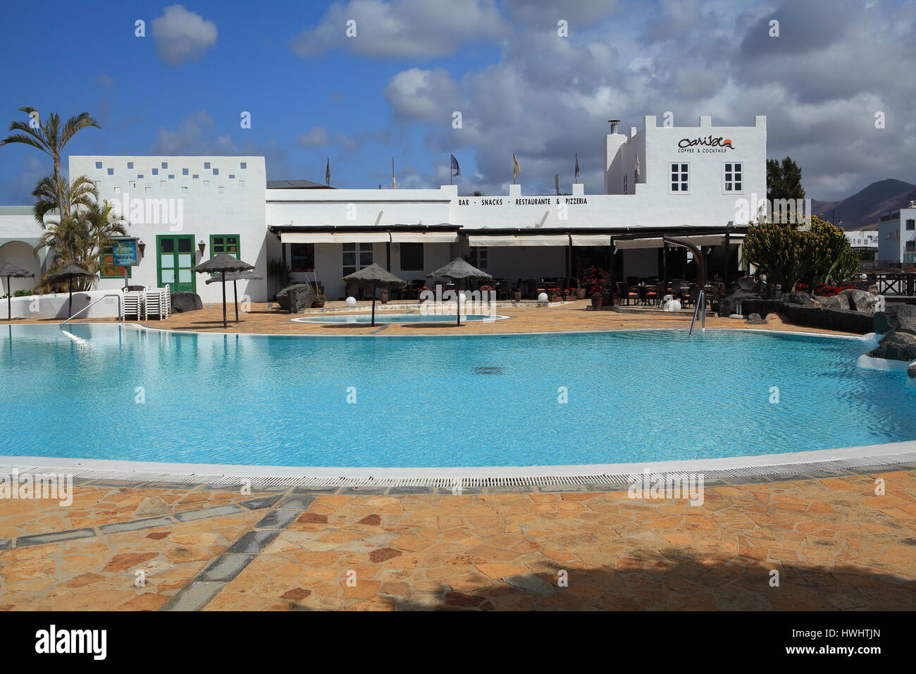 Bar/ristoranti, Marina Rubicon, Playa Blanca, Lanzarote Foto Stock
